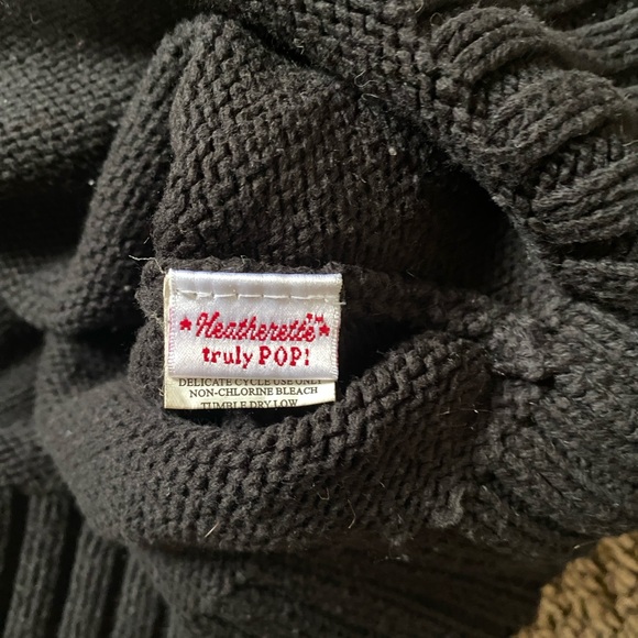 Y2K Heatherette Skull Hearts Rainbow Ski Fair Isle Cardigan Sweater - Picture 9 of 14